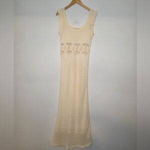 saltwater LUXE Cream Crochet Maxi Dress